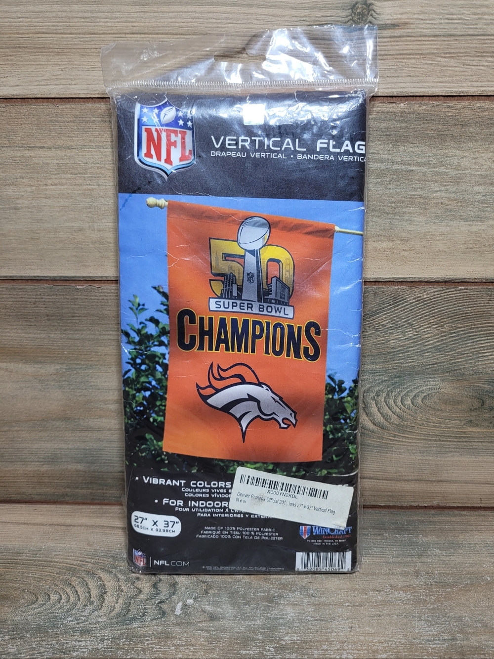 Denver Broncos NFL 27" x 37" Super Bowl Champions Vertical Flag